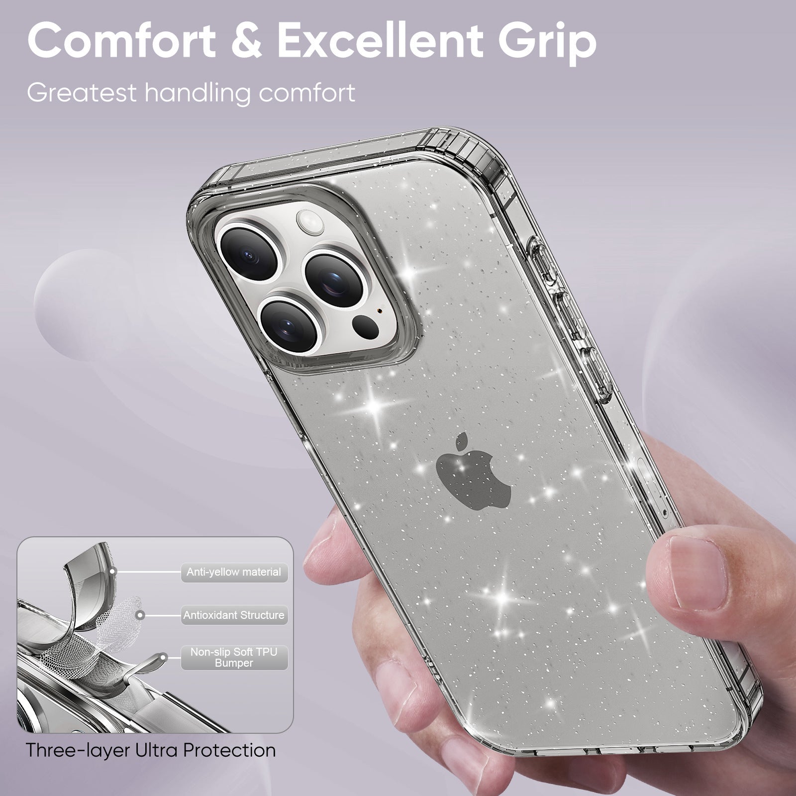 Apple17Phone case iPhone15Pro Magnetic case compatible with starry sky glitter16Protective Case Anti-Scratch Self-Repairing