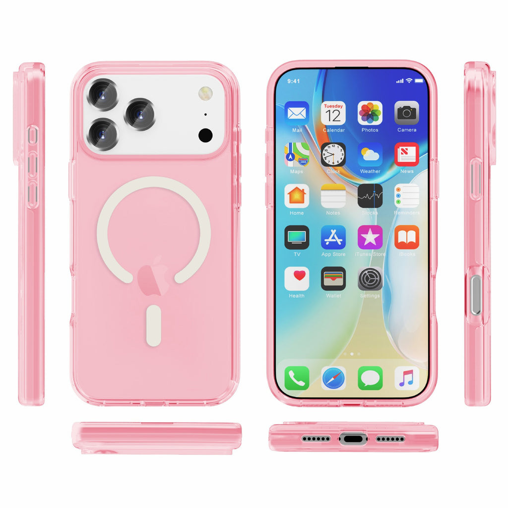 iPhone17Pro Terminator Magnetic Phone Case for Apple17Pro Transparent Glitter MagSafe Shell