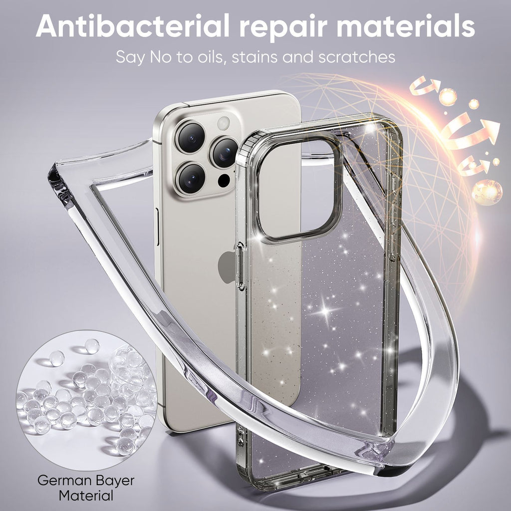 Apple17Phone case iPhone15Pro Magnetic case compatible with starry sky glitter16Protective Case Anti-Scratch Self-Repairing