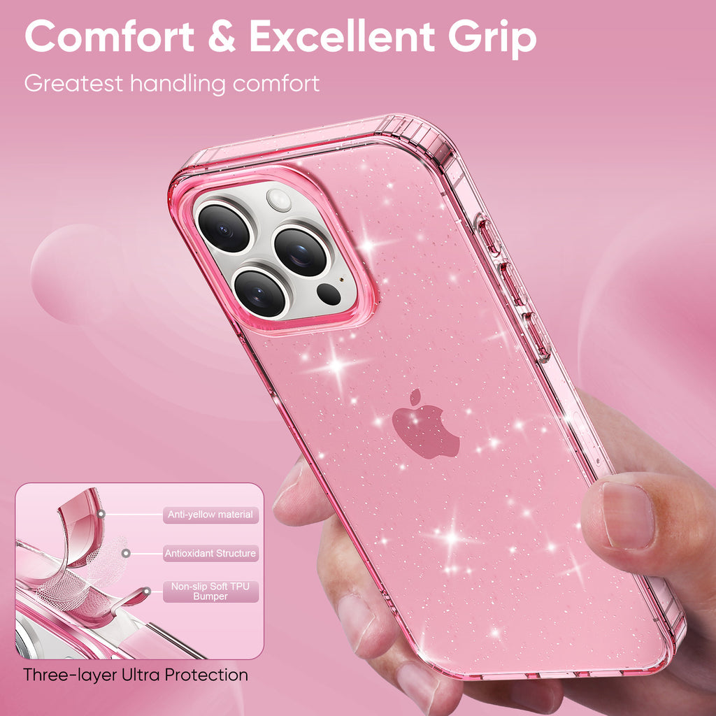 Apple17Phone case iPhone15Pro Magnetic case compatible with starry sky glitter16Protective Case Anti-Scratch Self-Repairing