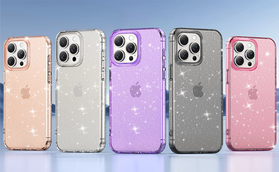 Apple17Phone case iPhone15Pro Magnetic case compatible with starry sky glitter16Protective Case Anti-Scratch Self-Repairing
