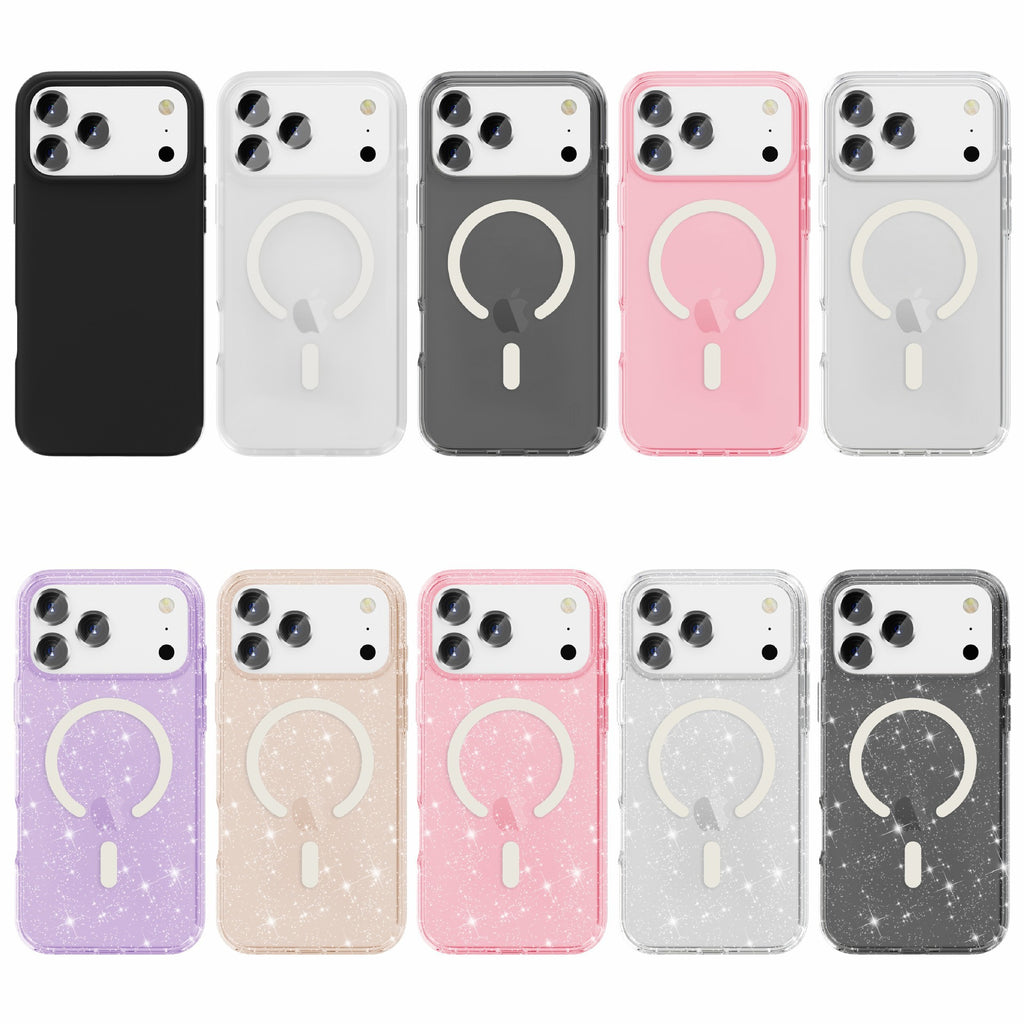 iPhone17Pro Terminator Magnetic Phone Case for Apple17Pro Transparent Glitter MagSafe Shell