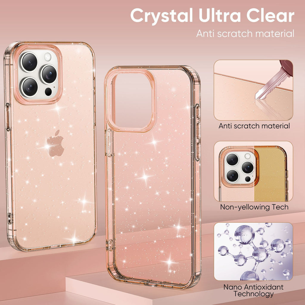 Apple17Phone case iPhone15Pro Magnetic case compatible with starry sky glitter16Protective Case Anti-Scratch Self-Repairing